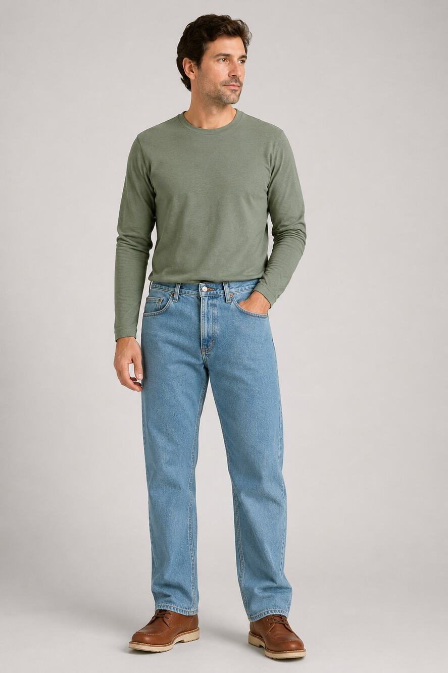 VTG Eddie Bauer Mens Blue Denim Classic Fit Jeans Medium Wash Cotton 36X30 NWT